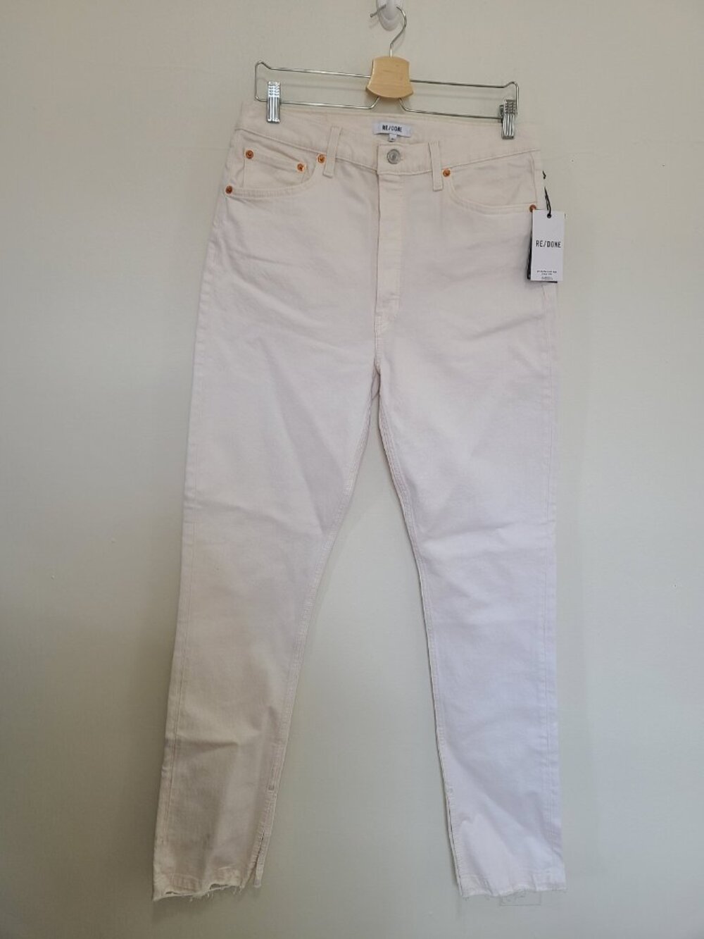 NWT RE/DONE 70s Ultra High-Rise Women's Size 31 Straight Jeans Vintage White